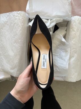 Jimmy Choo Black Suede Pointed Toe Pump